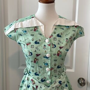 Unique Vintage Sailor Print Dress ⚓️ 👗